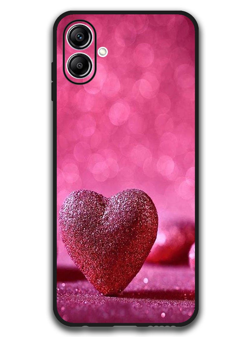 Theodor Case Compatible with Samsung Galaxy A07 6.7 Inch Protection Shockproof Bumper Cover Dark Pink Gliter Heart - Image 1